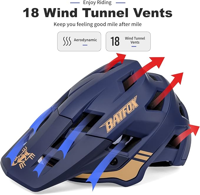 BATFOX Bike Helmet,Mountain Bike Helmet Helmets for Men Women Adults Youth
