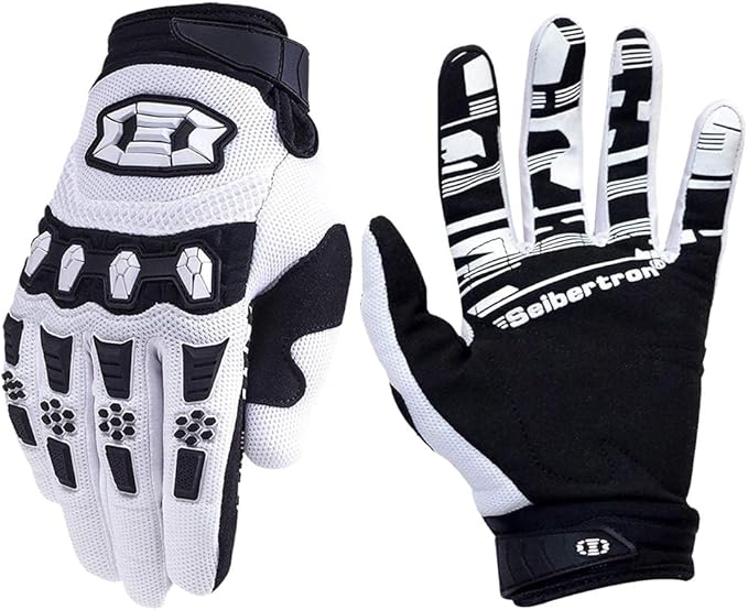 Seibertron Unisex BMX MX ATV MTB Racing Mountain Bike Bicycle Cycling Off-Road/Dirt Bike Gloves Road Racing Motorcycle Motocross Sports Gloves Touch Recognition Full Finger Glove