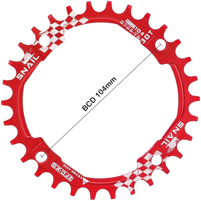 CYSKY 104 BCD Chainring 30T to 52T Narrow Wide Chainring with Sprocket Bolts for 1x Set-up Road Bike Mountain Bike BMX MTB Gravel Ebike