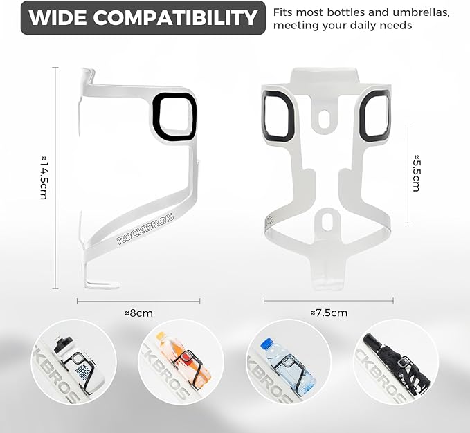 ROCKBROS Bike Water Bottle Holder Aluminum Alloy,Ultra-Light Sturdy Bicycle Water Bottle Cage for Road Mountain Folding Bikes