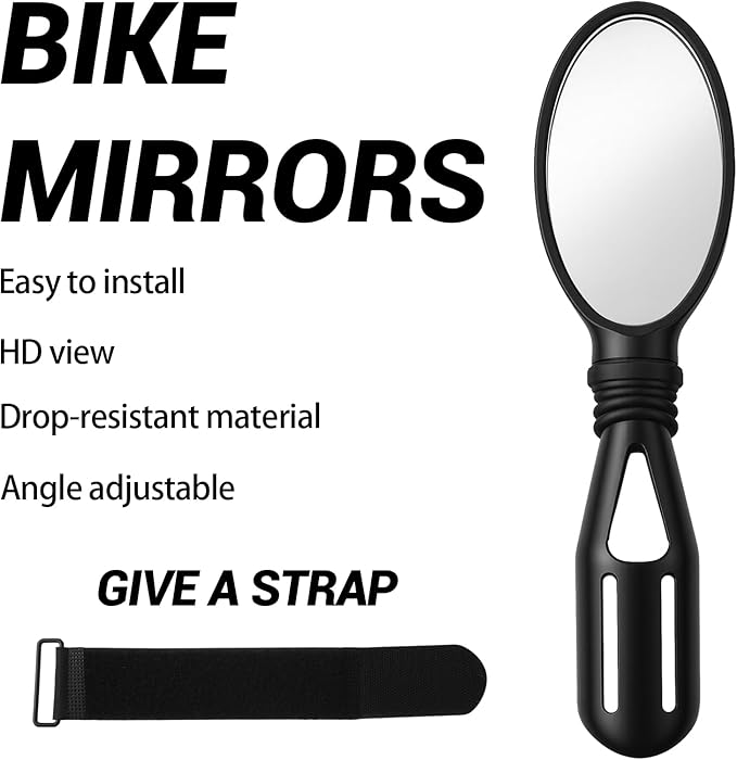 3 Pack Bike Mirror Handlebar Black Adjustable Rearview Safety Helmet Mirrors for Bicycle Motorcycle Safe Riding