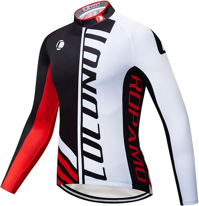 Coconut Ropamo CR Long Sleeve Cycling Jersey Mens, 3+1 Zipper Pockets Bicycle Tops Quick Dry Breathable Biking Shirt