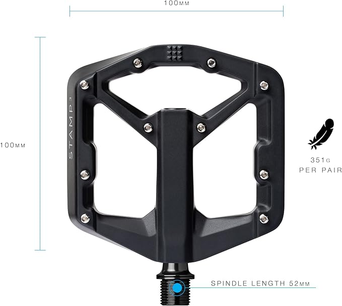 Crankbrothers Stamp Flat MTB Pedals - Size-Specific, Lightweight, Versatile, Durable Bike Pedals