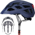 Adult-Men-Women Bike Helmet with Light - Mountain Road Bicycle Helmet with Replacement Pads & Detachable Visor