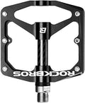 Rock BROS Mountain Bike Pedals Flat Bicycle Pedals 9/16 Lightweight Road Bike Pedals Carbon Fiber Sealed Bearing Flat Pedals for MTB