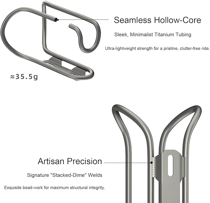 Titanium Bike Water Bottle Cages, 2-Pack, Lightweight and Durable Alloy Holder for MTB and Road Bicycles - Silver (Mixed 2Pack)