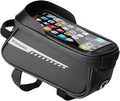 Bike/Bicycle Phone Front Frame Bag, Waterproof Handlebar Bags, Bike Phone Mount Holder, Cycling Pouch with Touchscreen, Bikes Accessories for Men/Women Under 7"