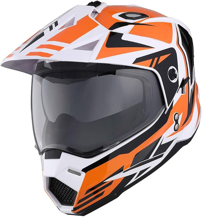 1Storm Dual Sport Motorcycle Motocross Off Road Full Face Helmet Dual Visor: HF802