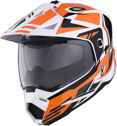 1Storm Dual Sport Motorcycle Motocross Off Road Full Face Helmet Dual Visor: HF802