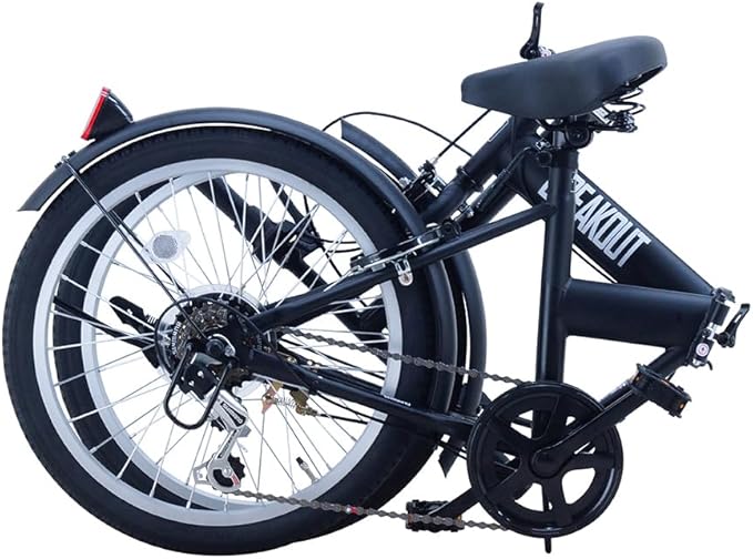 Sakai Cycle Breakout Folding 6 Speed Type Bicycle Adult Folding Shimano Exterior 6-Speed Gear with Keys, 20 Inches BROF206 Flat Olive