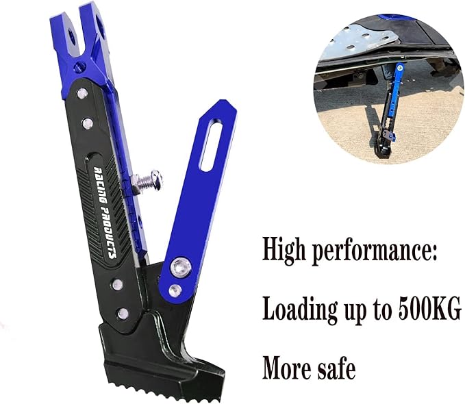 Universal Motorcycle Kickstand Accessories Motor Scooter Modified CNC Aluminum Alloy Adjustable Tripod Holder Kickstand Foot Side Support Stand Motor Scooter Motorbike Motocross Dit Pit Bike