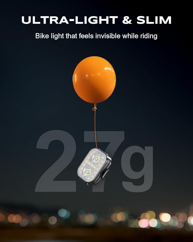 Bike Lights, Ultra-Slim & Lightweight Rechargeable Bicycle Lights Set, [5+6 Modes] Dual USB-C Bike Lights Front and Back, IP65 Waterproof Bicycle Lights for Night Riding Road Mountain Cycling