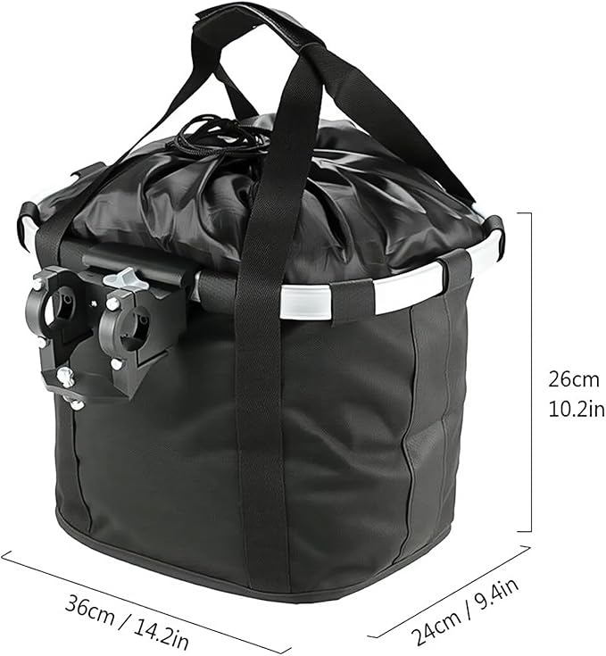 Bike Basket, Folding Front Quick Release Bicycle Basket, Multi-Purpose Bicycle Handlebar Basket, Easy Install Small Pet Carrier for Shopping, Commuter, Camping and Outdoor