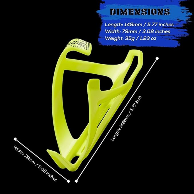 Corki Cycles Bike Water Bottle Holder Right Side Load Water Bottle Cage for Road, MTB, Gravel Bicycles Yellow 2 Pack