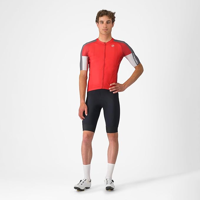 CASTELLI Men’s Entrata 6 Jersey, UPF Sun Protection, Quarter Length Sleeve Jersey for Road Cycling & Gravel Biking & Racing