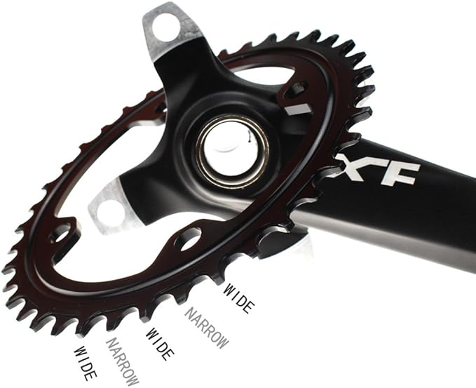 FOMTOR 104 BCD Chainring (30-52T) 7-12 Speed Compatible CNC 7075 Aluminum Narrow Wide Tooth Round Oval Chainrings for MTB/Road Bike Ebike Chainwheel Black/Red