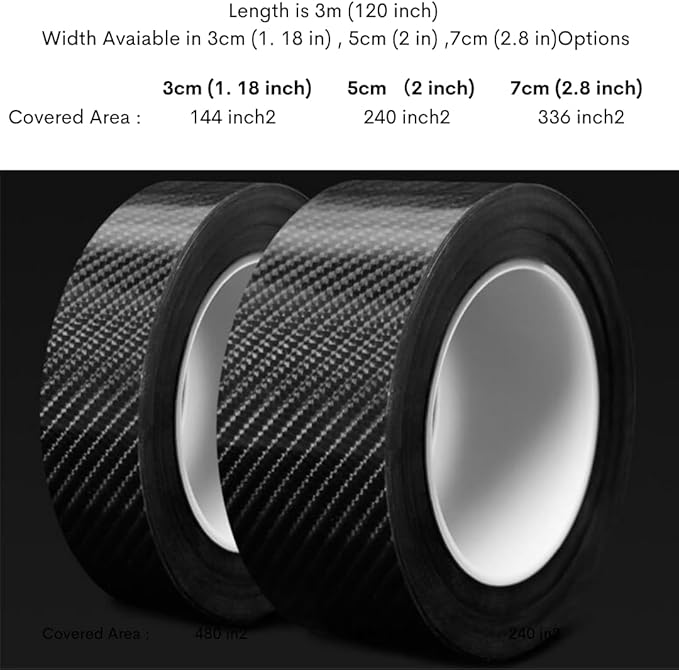 TURBOOST Bike Frame Protection Tape Sticker Vinyl Wrap Skin, MTB Paint Chainstay Chain Guard Corner Protector Film, Carbon Filter Pattern, 3m (120”) Length, Various Width Option
