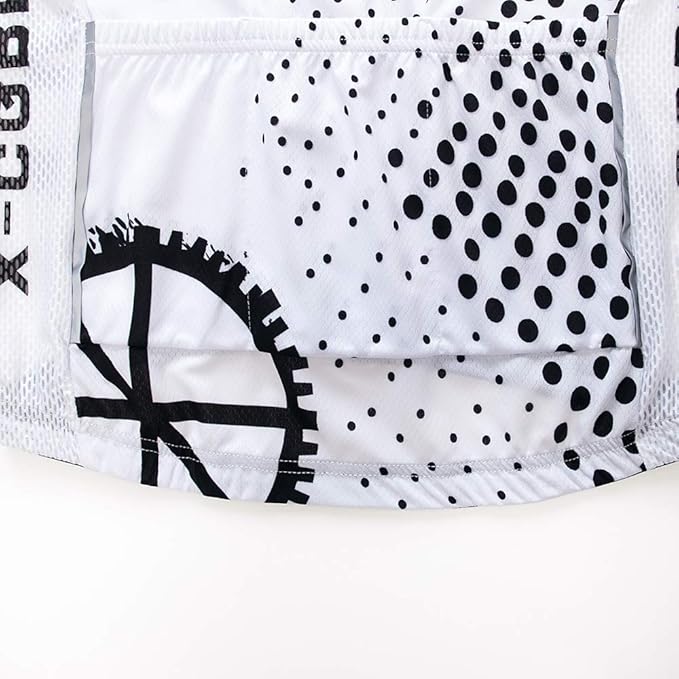 Men's Cycling Bike Jersey Short Sleeve Biking Shirt with 3 Rear Pockets + Zipper Pocket Breathable Quick Dry Bicycle Jersey