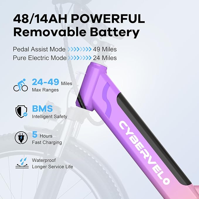 1000 Peak Electric Bike for Adults,up 80 Miles Removable Battery Ebike, 26" Electric E Bike with 7-Speed,Adult Electric Bicycles for Commute Beach Snow Womens/Man All Terrain