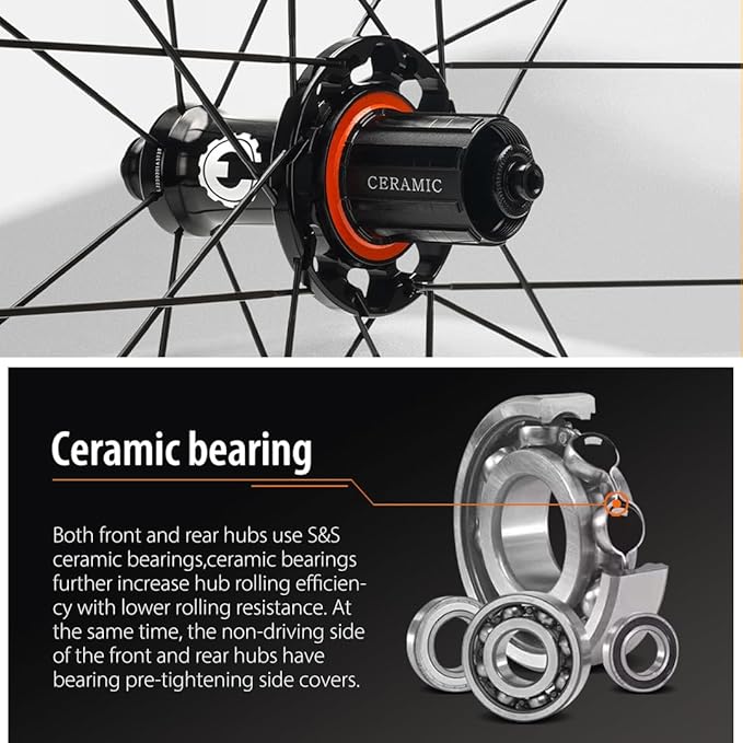 ELITEWHEELS 700c Road Bike Carbon Wheels Bicycle Wheelset Tubular Clincher Tubeless Cycling High TG Brake Surface Taiwan Big Frange Straight Pull 20-24 Hole Hub and Pillar 1423 Spokes