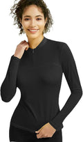 qualidyne Women’s Cycling Jersey Long Sleeve, Quick Dry Breathable Bike Shirt with Rear Pockets for Road & MTB