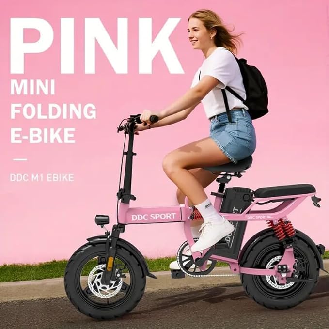 Folding Electric Bike for Adults, 800W Peak Motor 25MPH, Ebike with 48V 14Ah Removable Battery, 35-55 Miles Range, 14'' Adults Electric Bicycles for Men Women Commuter UL 2849 Safety Standard