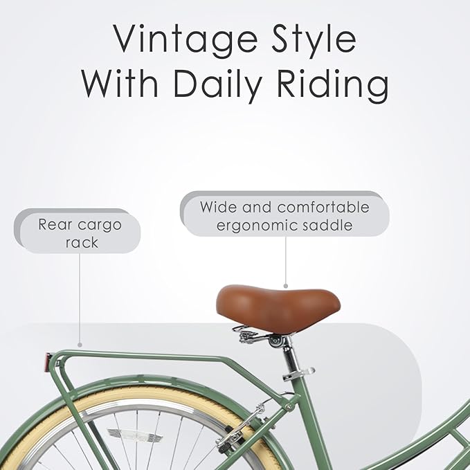 AVASTA Vela Hybrid Bike for Adult Women Female Lightweight Step Through 26 Inch High Tensile Steel Frame City Commuter Comfort Lady Bicycle, 6-Speed, Multiple Colors