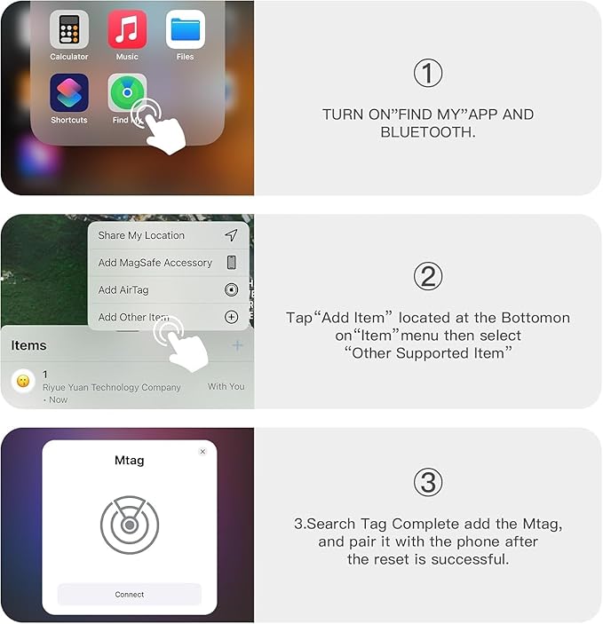 1PCS Black Tracker Device for Vehicles,Real Time GPS Car Tracker Work with Find My(iOS Only),No Monthly Fee Anti-Theft Car Locator,Hidden Car GPS Tracker with White Magnetic Case