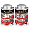 Chemical Vulcanizing Cement, Clear Tire Repair Glue, All Purpose Rubber Cement, Heavy Duty Tire Patch Kit with Brush Top Can for Car, Motorcycle, Bike, 17Oz