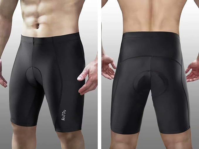 ROTTO Men's Cycling Shorts Padded Bike Shorts with Sponge & Gel Padding for Road & MTB Biking