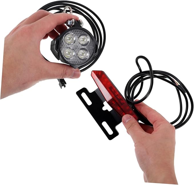Alipis Electric Bike Tail Light Kit Led Front Rear Turn Signals Brake Lights and Horn Switch for E-bikes Scooters