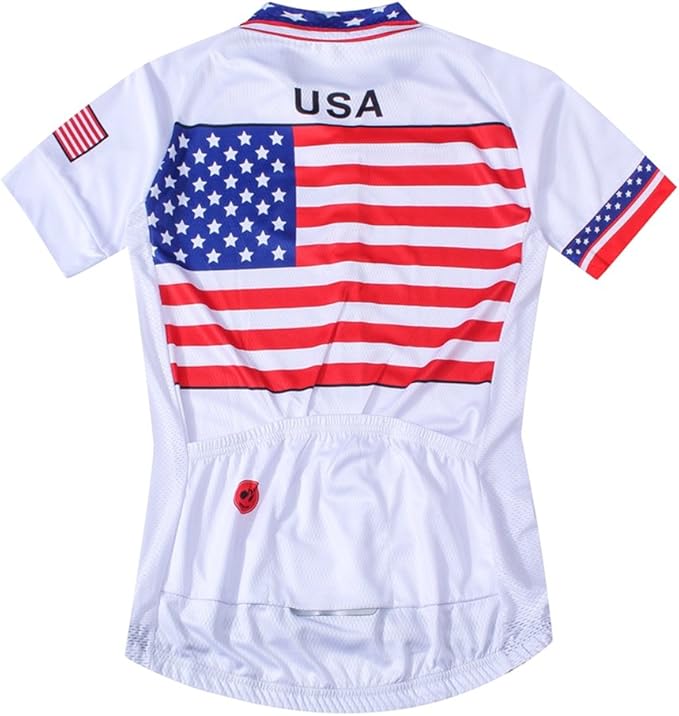 Weimostar Men's USA Cycling Jersey Short Sleeve Biking Shirts Breathable with Pockets