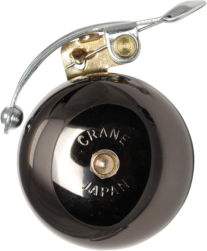 Crane Bike Bell, Suzu Bicycle Bell, Made in Japan for City Bikes, Cruisers, Road Bikes or MTB, Fits Bars diameters 22.2 to 26.0mm