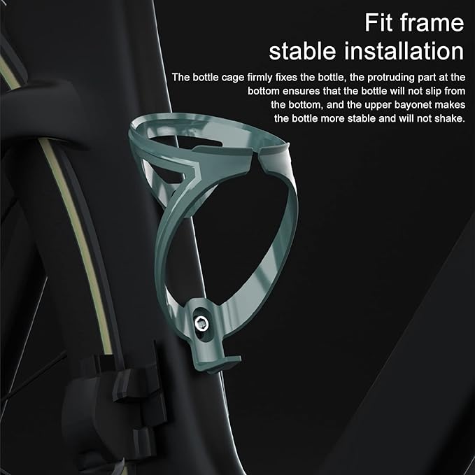 Bicycle Water Bottle Cage Holder Ultra Lightweight Durable Stable Bottle Mount for Road Mountain Bikes Outdoor Cycling Carbon Fiber Material 2.69oz (Light Pine Green)