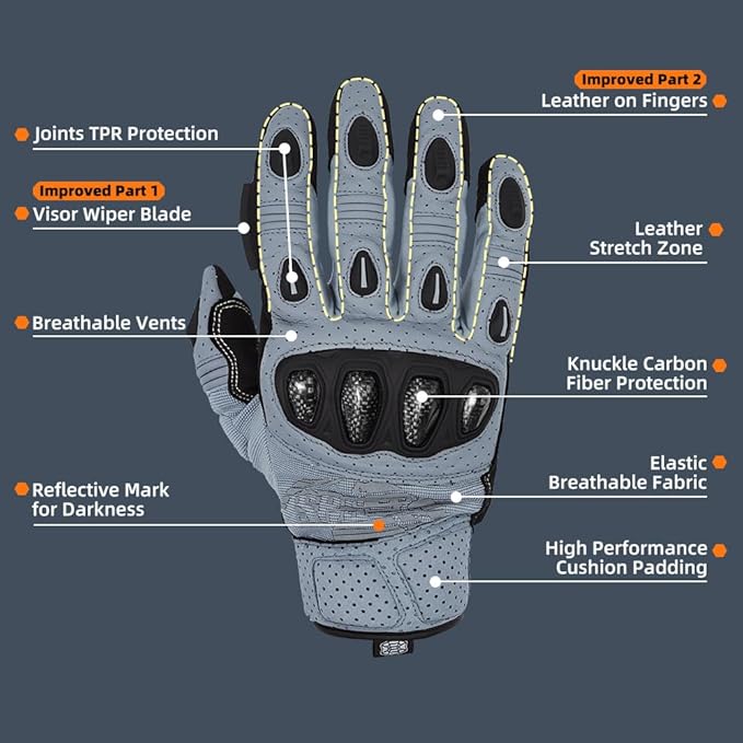 Seibertron SPS Series Touchscreen Motorcycle Motocross BMX ATV MTB Bicycle Cycling Full or Half Finger Gloves Adult and Youth