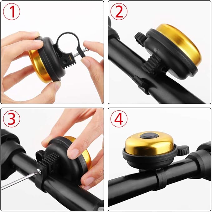 Accmor Classic Bike Bell, Aluminum Bicycle Bell, Loud Crisp Clear Sound Bicycle Bike Bell for Adults Kids