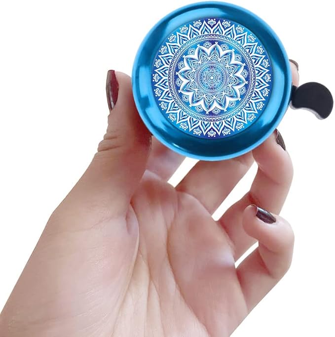 WIRESTER Blue Aluminum Round Bike Bell, Classic Ring Bicycle Bell, Bike Accessories Bell Ring for Adults Kids Girls Boys