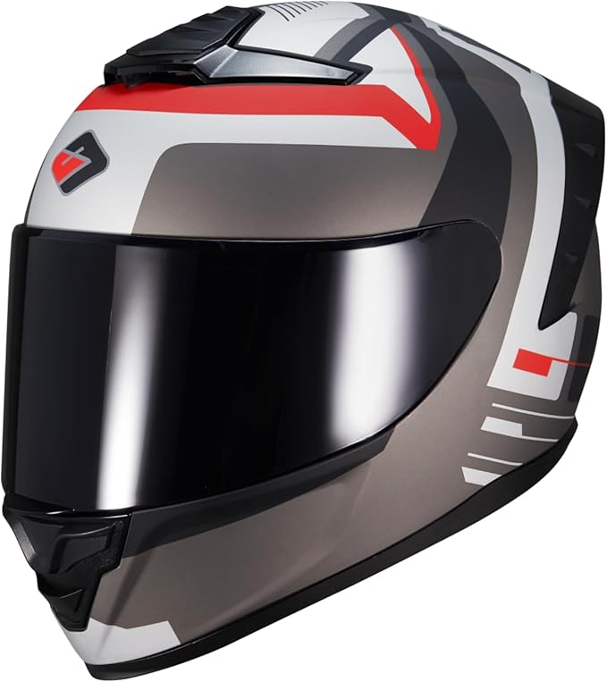 Full Face Motorcycle Helmet,Helmets for Adults Motorcycle, MG611 Motorbike Racing Street Bike Helmets with Black Visor for Men Women,DOT Approved (Matte Gray Cloud, L)