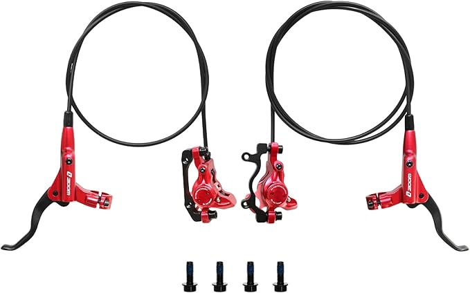 Z00M MTB Hydraulic Disc Brakes Set Mountain Bike Left Front 800mm Right Rear 1450mm Hydraulic Brake Aluminum Alloy Bicycle Disc Brake for E-Bike Fat Bike Road Bike 2 Piston