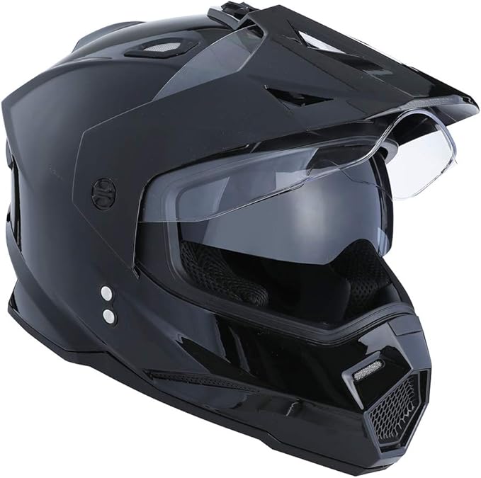 1Storm Dual Sport Motorcycle Motocross Off Road Full Face Helmet Dual Visor: HF802