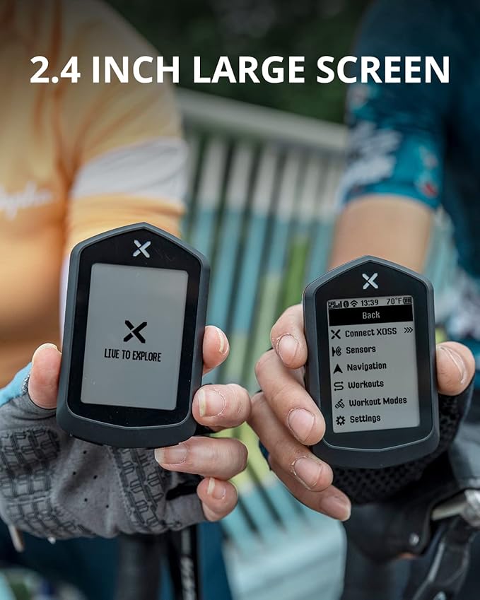 XOSS NAV Cycling Computer GPS Wireless Ant+ Cycling Computer GPS with Bluetooth, IPX7 Waterproof Bicycle Speedometer Odometer with 2.4Inch LCD and Auto Backlight Fits All Bikes