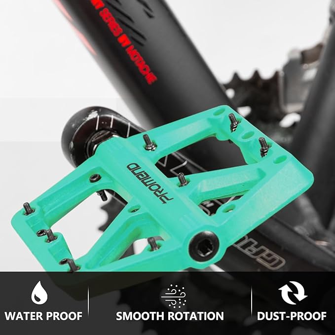 Mountain Bike Pedals - Durable Nylon DU Bearing Platform Pedals for MTB and BMX