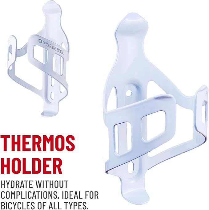Bike Water Bottle Holder, Black or White Gloss, Secure Retention System, No Lost Bottles, Lightweight and Strong Bicycle Bottle Cage, Quick and Easy to Mount, Great for Road and Mountain Bikes