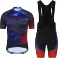 Men's Cycling Jersey Set Road Bike Shorts Sleeves Jersey Zipper Pokcet Bib Shorts with 20D Gel Pad Biking Clothing Sets