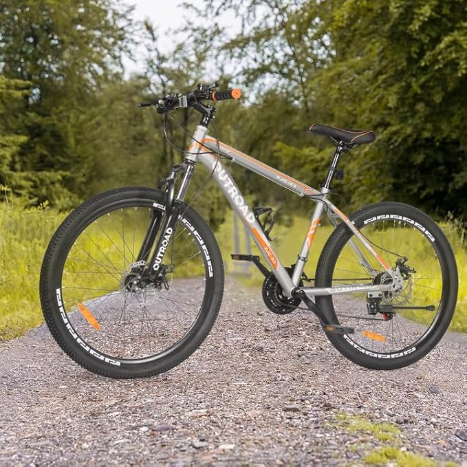 Outroad 26 Inch Mountain Bike, 7/21-Speed/High-Carbon Steel/Aviation Grade Frame, Dual Disc/V Brake, Adjustable Ergonomic Seat Bicycle for Men Women Adult, Quick Assembly in 20 Minutes