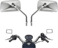 10 mm Bolt Chrome Motorcycle Universal Handlebar Rear view Side Mirrors Compatible with Harley Kawasaki Suzuki Aprilia Street Bike Cruiser Scooter Mirror SIZE: 125mm X 70mm (Chrome Silver)