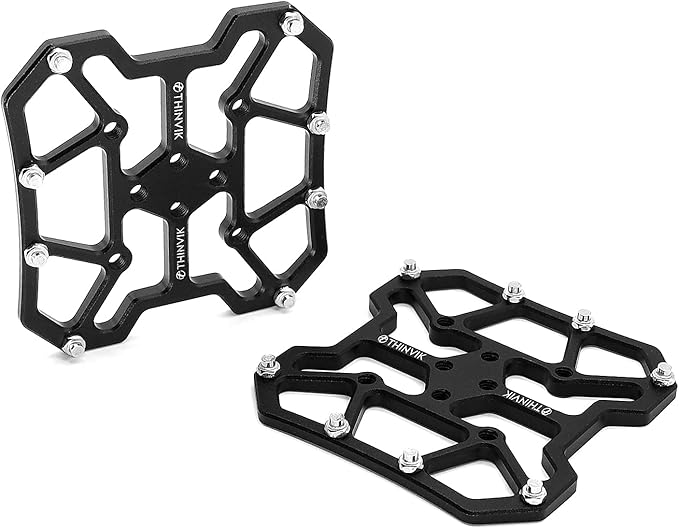Thinvik Bike Clipless Pedal Platform Adapters Compatible with Shimano SPD-SL/SPD,Look Keo/Delta,Peloton Bike Pedals and Cleats,Clipless Pedals Convert to Flat Pedals - CNC Aluminum Alloy