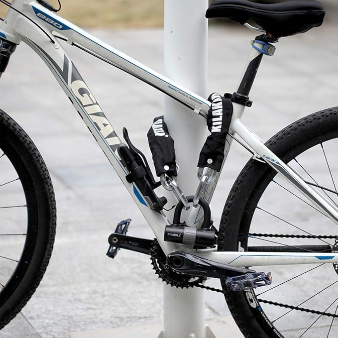 Security Chain Lock - Heavy Duty 10mm Bicycle and Motorbike Lock With 16mm U Lock