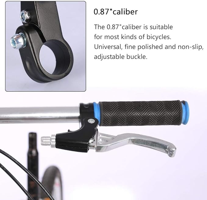 DISIWENE 1 Pair Bicycle Brake Lever, V-Brake Handlebar Aluminium Alloy Bike Brake Handle Universal 2.2cm for Most Bicycle, Road Bike, Mountain Bike (Silver)