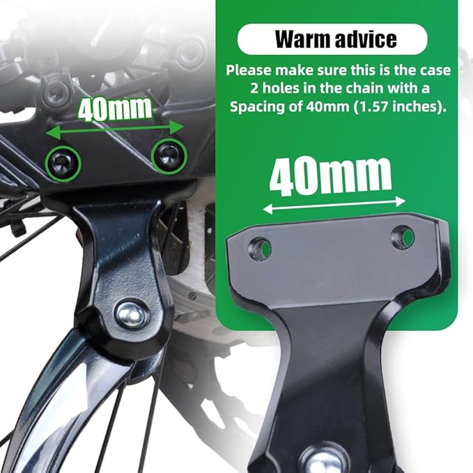 RBRL Bike Kickstand 40mm Hole Spacing, Bike Stand Aluminium Alloy Adjustable Bicycle Kickstand, Rear Side Bicycle Kick Stand for 24''-29'' Mountain Bike/Road Bike/BMX/MTB